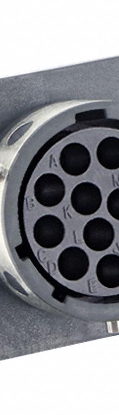 SOURIAU Electrical Connector: Trim Trio UTGX 14, Square Flange Receptacle, 12 Contacts, 16 A, 500V (MPN UTGX01412S). Key specifications — attr1043586: 30 AWG to 14 AWG; attr1043574: Contacts Not Included; attr1020114: SOURIAU; attr1043080: 1/3 Bayonet; attr1043085: IP68; attr1043079: Trim Trio UTGX; attr1043575: Female; attr1043093: 500V.