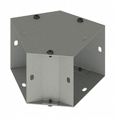 HOFFMAN Wireway 45 Degree Elbow: 4 in Wd, 4 in Ht, 16 ga Gauge, 1, Screw-On Cover - 45 Degree Elbows for Indoor Wireways