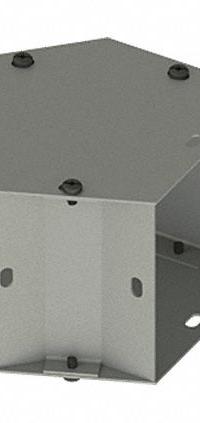 HOFFMAN Wireway 45 Degree Elbow: 4 in Wd, 4 in Ht, 16 ga Gauge, 1, Screw-On Cover, Steel, Painted (MPN F44G45E). Key specifications — Brand: HOFFMAN; Cover Location: Top and Inside; Finish: Painted; Overall Length: 4 in; Cover Locking Style: Screw Clamps; Cover Type: Screw-On; With/Without Knockouts - Broad: No; Cover Type - Broad: Screw-On Cover.