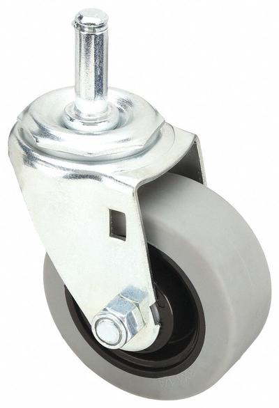 APPROVED VENDOR Stem Caster: Swivel, No Brake, 3 in Wheel Dia., 1 1/4 in Wheel Wd, Polyurethane - General Purpose Friction-Ring Stem Casters