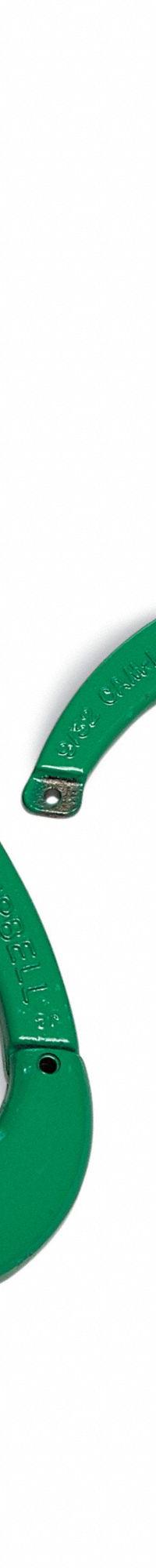 CAMPBELL Self-Locking Hook: 8,800 lb Working Load Limit, 100 Hook Grade, Alloy Steel, Eye, Painted (MPN 5648695). Key specifications — Color: Green; Brand: CAMPBELL; Visual Indicator Markings: None.