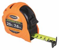 KESON Tape Measure: Nonmagnetic Double Hook Tip, 25 ft / 7.5 m, Plastic with Rubberized Grip, Black (MPN PG18M25UB). Key specifications — attr935324: KESON; attr942259: Black; attr935326: Double-Sided; attr935328: 1/16 in; attr935329: Centimeters; attr935337: Metric/SAE; attr936607: Manual Lock; attr985315: Greater than 5 m.