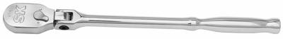 SK PROFESSIONAL TOOLS Hand Ratchet: Pear, Reversible, 15 in Overall Lg, Chrome - Flex-Head Ratchets