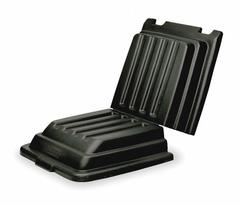 RUBBERMAID COMMERCIAL PRODUCTS Hinged Truck Lid: 52 in L 27 7/8 in W 9 in H, Fits 13.6 cu ft, Black (MPN FG9T2200BLA). Key specifications — Lid/Cover Material: MDPE; For Use With Grainger Item Number: 3LU60; For Use with Series: Universal; Brand: RUBBERMAID COMMERCIAL PRODUCTS; Color: Black.