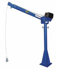 VESTIL Davit Crane: Steel, Electric, 2,000 lb Max. Load Capacity, 4.3 ft to 7.3 ft, Pedestal (MPN WTJ-20-4-AC). Key specifications — Material: Steel; Brand: VESTIL; Included Base Type: Pedestal; Body Material: Steel.