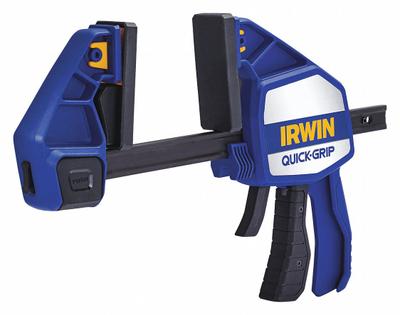 IRWIN Bar Clamp: Full-Faced / Flat, 6 in Max Jaw Opening, 9 1/4 in to 14 7/8 in - Dual-Function Trigger Clamps & Spreaders