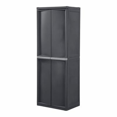 STERILITE Storage Cabinet: 13 cu ft, Gray, 24 3/4 in L x 13 3/8 in D x 68 1/2 in H - Plastic Cabinet-Style Sheds
