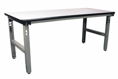 PRO-LINE Workbench: Adj Ht, Laminate, 72 in x 30 in, 850 lb Overall Load Capacity - Open-Base Workstations