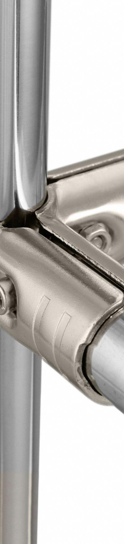 FLEXPIPE Corner Joint Set: Corner Joint Set, Corner, Silver, Hot Rolled Steel, 2 5/8 in Lg - Clamps, Joints & Accessories for Clamp-On Pipe Systems