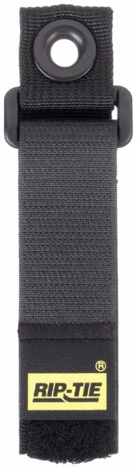 RIP-TIE Hook-and-Loop Cinch Strap: 7 in Lg, 1.50 in, 1 in Wd, 90 lb Tensile Strength, Black, 10 PK (MPN NW-07-G10-BK). Key specifications — Color: Black; Brand: RIP-TIE; Includes: Brass Grommets and Polypropylene Webbing; Max. Bundle Dia.: 1.50 in.