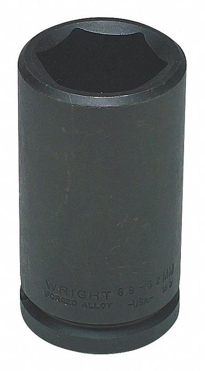 WRIGHT TOOL Impact Socket: 3/4 in Drive Size, Metric, 30 mm Socket Size, 6-Point, Deep - 3/4" Drive Impact Sockets
