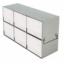 Freezer Rack: 18 1/4 in Overall Lg, 5 7/8 in Overall Wd, Stainless Steel, Tube Boxes (MPN RLB32A). Key specifications — Includes: Tube Boxes; Material: Stainless Steel; Product Type: Freezer Rack; Brand: ARGOS TECHNOLOGIES.