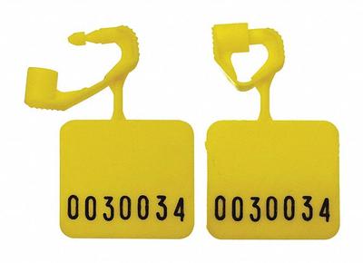 ELC SECURITY PRODUCTS Padlock Seals: Yellow, Plastic, 8 lb Breaking Strength, 5 mm Lock Wd - Plastic Hasp Padlock Seals