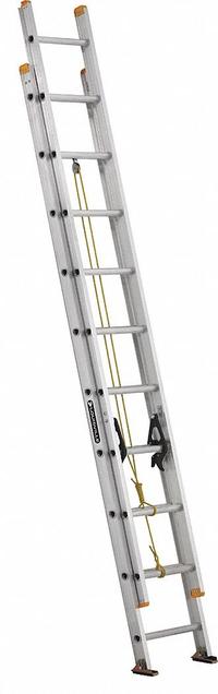 LOUISVILLE LADDER Extension Ladder: 20 ft Ladder Size, Aluminum, 250 lb Load Capacity, 32 lb Wt (MPN AE3220). Key specifications — Color: Silver; Brand: LOUISVILLE LADDER; Included Features: Rope and Pulley; Removable Fly: Fixed.