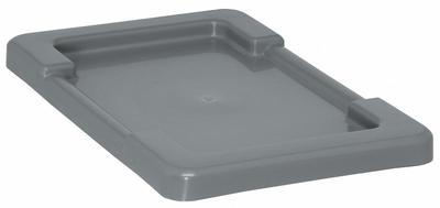 QUANTUM STORAGE SYSTEMS Lid: 17 1/4 in x 11 in, Gray, FDA Compliant - Lids for Cross-Stacking & Nesting Totes