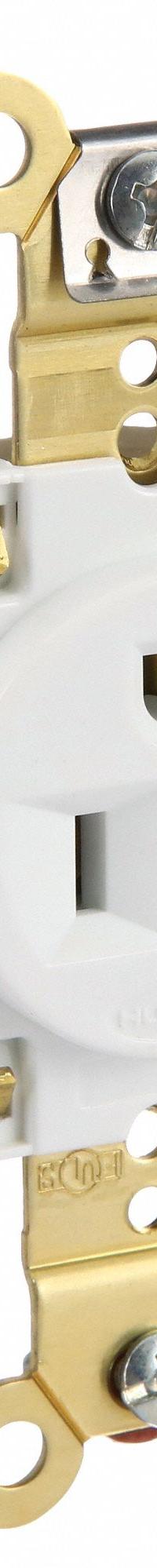HUBBELL Receptacle: Single, 5-20, White, 125V AC, 20 A, 2 Pole / 3 Wire (MPN HBL5361W)