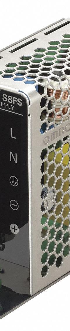 OMRON DC Power Supply: DIN Rail, 50 W Output Power - Rated, 2.2 A Current - Output, Single Phase (MPN S8FSG05024CD). Key specifications — attr1044898: Single; attr1044874: Stainless Steel; attr1044879: 100 to 240V AC; attr211400: OMRON.