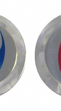 PFISTERER Index Button: 135, Acrylic, Blue/Red, 1 7/16 in Overall Dia, 1 PR (MPN 941-783). Key specifications — Material: Acrylic; Brand: PFISTERER; Index Color: Blue.