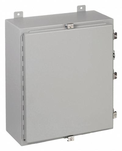 WIEGMANN Enclosure: Steel, 36 in x 30 in x 12 in, NEMA 12/13/4, Solid Cover - Steel Washdown Enclosures
