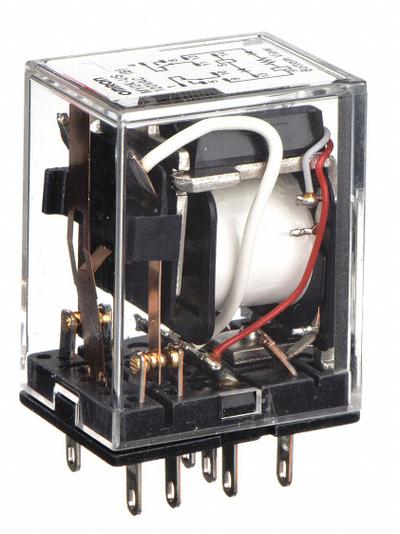 OMRON Latching Relay: Socket Mounted, 3 A Current Rating, 120V AC, DPDT, 10 Pins/Terminals - Socket-Mounted Relays