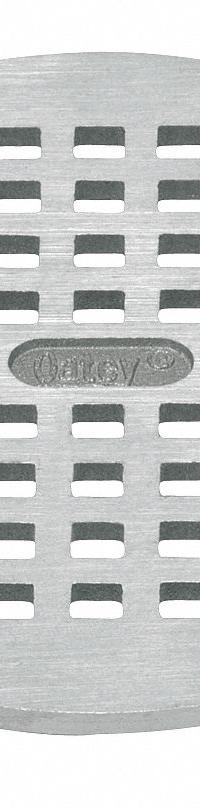OATEY Grate: Round, 5 1/4 in Overall Dia, 1/4 in Overall Ht, Nickel, Brushed Nickel, Silver (MPN 80050). Key specifications — Finish: Brushed Nickel; Brand: OATEY; Color Family: Silver.