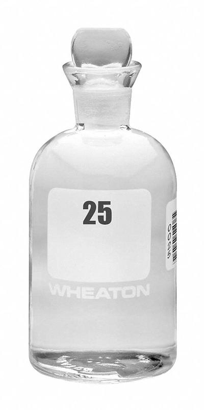WHEATON Bottle: 300 mL, Pennyhead Stopper, 165 mm, Colorless, # Sequence: 25-48 - Glass Lab BOD Bottles