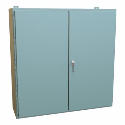 HAMMOND Electrical Enclosure: Steel, 42 in x 42 in x 12 in, NEMA 12, w/Panel, Solid Cover - Steel Dust-Tight Enclosures