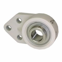 IPTCI BEARINGS 3 Bolt Flange Bearing: Radial Ball, 1 1/4 in Bore, PBT Plastic, Set Screws, Ball (MPN SUCTFB207-20). Key specifications — Bore Type: Cylindrical; Brand: IPTCI BEARINGS; Housing Material: PBT Plastic; Lubricant Material: H-1 Grease; Mounting Bolt Size: 7/16 in; Split Housing: Not Split; System of Measurement: Inch.