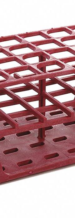 Tube Rack: 3 3/8 in Overall Wd, 10 in Overall Ht, 4 in Overall Lg, POM, Magenta, (40) Wells (MPN HS27513D). Key specifications — Material: POM; Mounting Location: Benchtop; Color: Magenta; Product Type: Test Tube Rack; Total Holding Capacity: (40) Wells; Brand: HEATHROW SCIENTIFIC.
