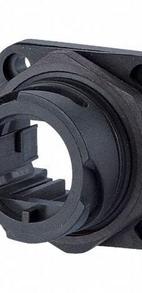METZ CONNECT Bulkhead: Bulkhead, 1 Ports, Plastic, IP65/IP6X/IPX7, 59/64 in x 1 3/16 in x 1 3/16 in (MPN 1401013302KE). Key specifications — Brand: METZ CONNECT; IP Rating: IP65; Product Type: Bulkhead; Color: Black; Material: Plastic; Compatible Inserts: E-DAT Industry RJ45 Field Jack Insert (T568A, T568B or PROFINET); Housing Type: Flange.