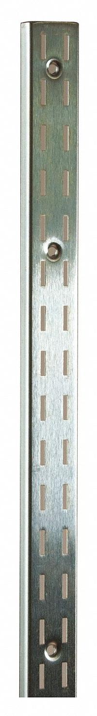 ECONOCO Double Slotted Standard: Double, 1 in Slot Spacing, 1/2 in Slot Lg, Zinc-Plated, 17 ga Gauge (MPN SS20/48). Key specifications — Product Type: Slotted Standard; Color: Silver; For Display Type: Surface Mount Slotted Standards; Material: Steel; Duty Rating: Heavy Duty; Brand: ECONOCO; Finish: Zinc-Plated; Mounting Type: Screw-In.