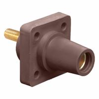Single Pole Receptacle: Brown, Straight Taper Nose Mating, Threaded Stud Termination, 400 A (MPN 16R24-1UH). Key specifications — Series: 16; Receptacle Gender: Female; Brand: LEVITON.