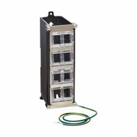 Patch Panel: 8 Ports, Angled Cutouts, Front Numbered, Unshielded, Top Access, Unequipped (MPN N063-008-ENC). Key specifications — Brand: EATON TRIPP LITE; Compatible Cable Performance Category: 5e; Compatible Adapter Type: Keystone Jacks; Material: Metal; _Access Type: Top Access; _Port Labeling: Front Numbered; _Shielded: Unshielded.