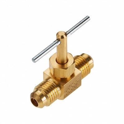 Parker Needle Valve: Inline Valve Body, Brass, Screw-In Bonnet, 3/8 in Pipe Size - Brass Straight-Body Needle Valves