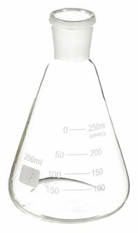 APPROVED VENDOR Erlenmeyer Flask: 250 mL, Colorless, Conical, 24/29 Compatible with Stopper Size (MPN 5YHR2). Key specifications — Shape: Conical; Body Color: Colorless; Brand: APPROVED VENDOR; Compatible with Stopper Size: 24/29.