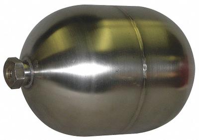 NAUGATUCK Float Ball: Float Ball, 1/4 in NPT, 1/4 in Thread Size, NPT, External - Stainless Steel Threaded Floats