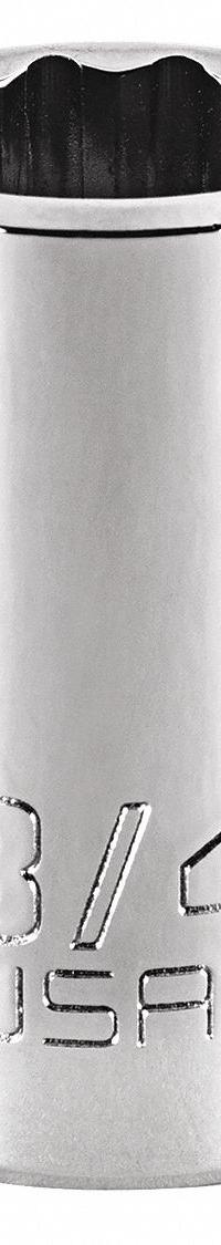 PROTO Socket: SAE, 1/2 in Drive Size, 3/4 in Socket Size, 12-Point, Std, Chrome, Not Tether Capable (MPN J5424N). Key specifications — attr1204417: PROTO; attr1204392: Chrome.