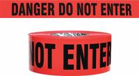 APPROVED VENDOR Barricade Tape: 500 ft Lg, 3 in Wd, Danger Do Not Enter Legend, Polyethylene (MPN B354R10-200). Key specifications — Tape Message: Danger Do Not Enter; Message Color: Black; Brand: APPROVED VENDOR.