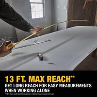 DEWALT Tape Measure: Magnetic Single Hook Tip, 25 ft, Plastic with Rubberized Grip, Black/Yellow (MPN DWHT39125S). Key specifications — attr935324: DEWALT; attr942259: Black; attr935326: Finger Brake; attr935328: 1/16 in; attr935329: Feet; attr935337: SAE; attr936607: Manual Lock; attr972446: Inch.