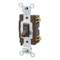 LEVITON Toggle Framed Single-Pole, 20 Amp: Toggle Switch, Single Pole, Maintained, Brown, 20 A (MPN 54521-2). Key specifications — Illuminated: No; Voltage Rating: 120/277V AC.