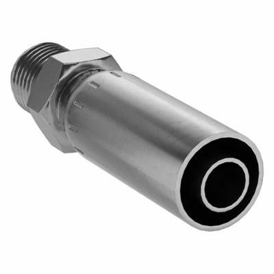 KURT Hydraulic Crimp Fitting: Carbon Steel, Straight, -6 For Hose Dash Size - Kurt Crimp Hydraulic Hose Fittings with JIC Connection