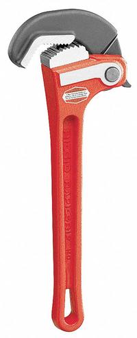 RIDGID Heavy-Duty Pipe Wrench: Cast Iron, 1 1/2 in Jaw Capacity, Serrated, 10 in Overall Lg, I-Beam (MPN 10348). Key specifications — attr309808: I-Beam; attr309815: Cast Iron; attr324941: RIDGID.
