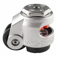 FOOT MASTER Leveling Caster: 50 mm Wheel Dia, 1,213 lb Load Rtg., Nylon Wheel, Stainless Steel Frame (MPN SGDN-60-S-NYN). Key specifications — attr1111504: FOOT MASTER; attr1111527: 1,213 lb; attr1111552: Handle/Spanner.