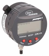 MAHR Inductive Digital Comparator: 0 in to 0.04 in /0.001 mm to 1 mm, Inch/Metric, IP54, Plunger (MPN 2034201). Key specifications — attr1184065: MAHR; attr1184072: +/- 0.040 in; attr1184084: 58 mm.