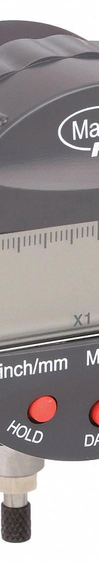 MAHR Inductive Digital Comparator: 0 in to 0.04 in /0.001 mm to 1 mm, Inch/Metric, IP54, Plunger (MPN 2034201). Key specifications — attr1184065: MAHR; attr1184072: +/- 0.040 in; attr1184084: 58 mm.