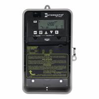 INTERMATIC Electronic Timer: 24 hr, Not Astronomic, 120-277V AC, SPST, Digital (MPN EP100C). Key specifications — Body Material: Plastic; Indoor/Outdoor Usage: Outdoor; Astronomic Functionality: Not Astronomic; Mounting Style: Surface; Brand: INTERMATIC.