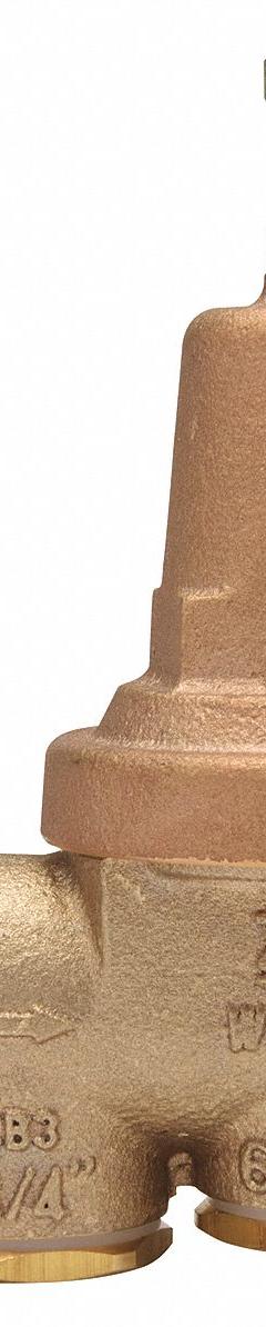 WILKINS Water Pressure Reducing Valve: FNPT x FNPT, 3/4 in Pipe Size, Cast Bronze, 25 psi to 75 psi (MPN 34-625XL). Key specifications — Brand: WILKINS; Union Type: Single Union; Low-Lead Compliance: Low-Lead Compliant.