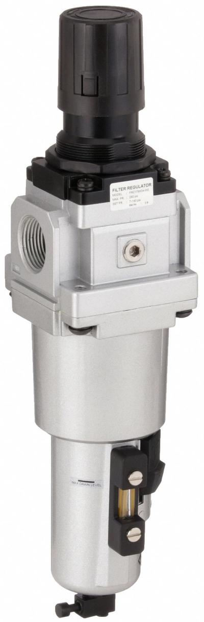 GROZ Filter-Regulator: Heavy Duty Series, 1 in NPT, 193 cfm, 40 micron, 7 psi to 145 psi - GROZ FRL Air Filter/Regulators