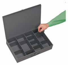 Compartment Drawer: 18 3/8 in x 12 1/2 in x 3 1/8 in, 3 1/16 in x 4 5/16 in x 11 7/16 in, 9 Dividers (MPN 119-95-D936). Key specifications — Color: Gray; Compartment HxWxD: 3 in x 4-5/16 in x 11-7/16 in; Number of Compartments: 4 to 13; Removable Dividers: Yes; Compatible Manufacturer Model Number: 303; Brand: DURHAM MFG.