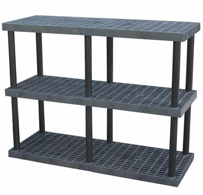 STRUCTURAL PLASTICS Plastic Shelving: 66 in x 24 in, 51 in Overall Ht - High-Durability Fixed Press-Fit Stationary Plastic Shelving